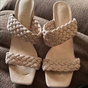 Rouge Helium Braided Sandals in Cream